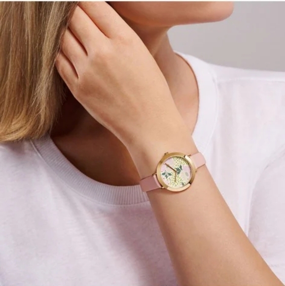 Ted Baker Ammy Gold & Pink Leather Strap Watch – NIB - Picture 6 of 7